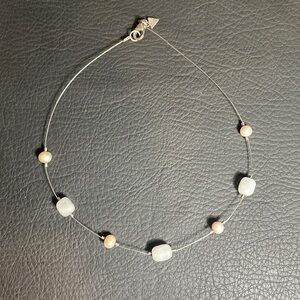 Silpada Vintage Sterling Rose Quartz & Pearl Necklace